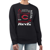 Cincinnati Reds G-III 4Her by Carl Banks Women's Collage Team Graphic Fleece Pullover Hoodie - Black