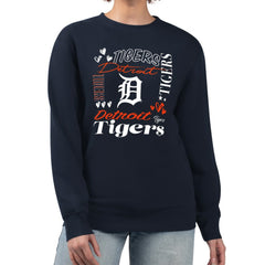 Detroit Tigers G-III 4Her by Carl Banks Women's Collage Team Graphic Fleece Pullover Hoodie - Navy