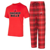 Chicago Bulls Concepts Sport Vector Top & Flannel Pants Sleep Set - Red/Black on sale