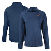 Detroit Tigers Cutter & Buck Women's Cooperstown Collection Coastline Epic Comfort Eco Recycled Funnel Neck Raglan Pullover Top - Navy