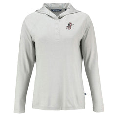 Cincinnati Reds Cutter & Buck Women's Cooperstown Collection Coastline Epic Comfort Eco Recycled Hoodie Raglan Long Sleeve T-Shirt - Gray