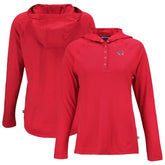 Cincinnati Reds Cutter & Buck Women's Stars And Stripes Coastline Epic Comfort Eco Recycled Hoodie Raglan Long Sleeve T-Shirt - Red