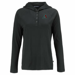 Arizona Diamondbacks Cutter & Buck Women's Coastline Epic Comfort Eco Recycled Hoodie Raglan Long Sleeve T-Shirt - Black