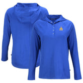 Seattle Mariners Cutter & Buck Women's Cooperstown Collection Coastline Epic Comfort Eco Recycled Hoodie Raglan Long Sleeve T-Shirt - Royal