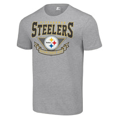 Pittsburgh Steelers Starter 80s Inspired Team Logo T-Shirt - Heather Gray discount