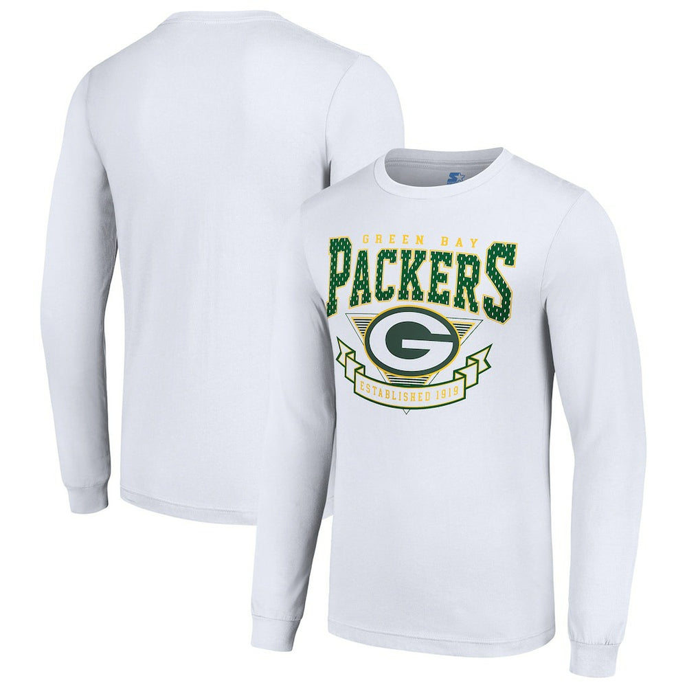 Green Bay Packers Starter '80s Inspired Team Logo Long Sleeve T-Shirt - White sale