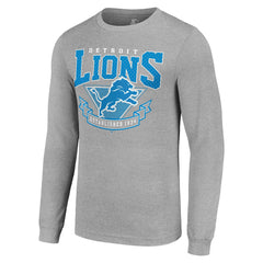 Detroit Lions Starter '80s Inspired Team Logo Long Sleeve T-Shirt - Heather Gray sale