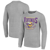Minnesota Vikings Starter '80s Inspired Team Logo Long Sleeve T-Shirt - Heather Gray outlet