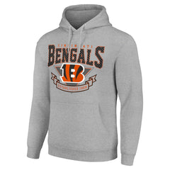 Cincinnati Bengals Starter ‘80s Inspired Pullover Hoodie - Heather Gray for sale
