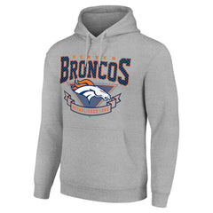 Denver Broncos Starter ‘80s Inspired Pullover Hoodie - Heather Gray for sale
