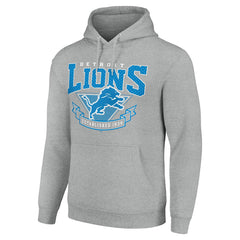 Detroit Lions Starter ‘80s Inspired Pullover Hoodie - Heather Gray cheap