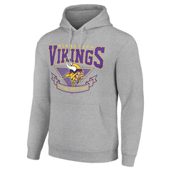 Minnesota Vikings Starter ‘80s Inspired Pullover Hoodie - Heather Gray discount