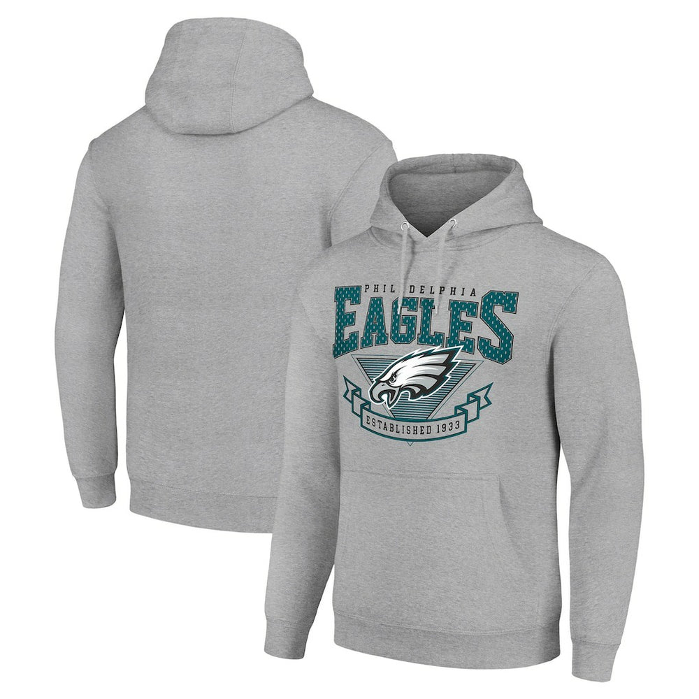 Philadelphia Eagles Starter ‘80s Inspired Pullover Hoodie - Heather Gray sale