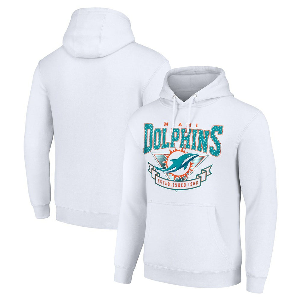 Miami Dolphins Starter ‘80s Inspired Pullover Hoodie - White discount