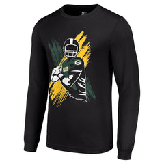 Green Bay Packers Starter Player X Logo Graphic Long Sleeve T-Shirt - Black outlet