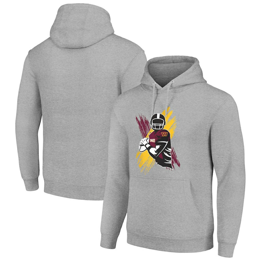 Washington Commanders Starter Player X Fleece Pullover Hoodie - Heather Gray for sale
