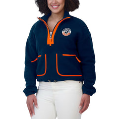 Denver Broncos WEAR by Erin Andrews Women's Polar Fleece Half-Zip Jacket - Navy sale