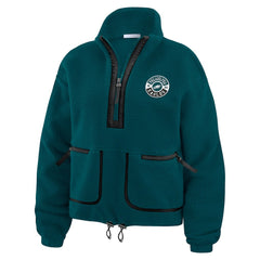 Philadelphia Eagles WEAR by Erin Andrews Women's Polar Fleece Half-Zip Jacket - Midnight Green sale