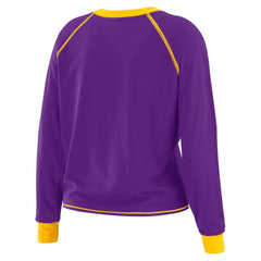 Minnesota Vikings WEAR by Erin Andrews Women's Tie-Front Long Sleeve Top - Purple/Gold online