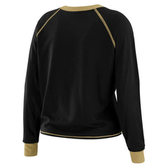 New Orleans Saints WEAR by Erin Andrews Women's Tie-Front Long Sleeve Top - Black/Gold cheap