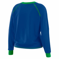 Seattle Seahawks WEAR by Erin Andrews Women's Tie-Front Long Sleeve Top - Royal/Green cheap