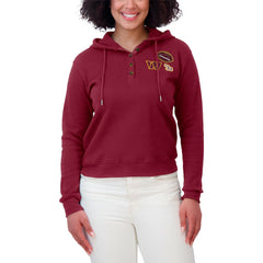 Washington Commanders WEAR by Erin Andrews Women's Waffle Hoodie Pullover Top - Burgundy cheap