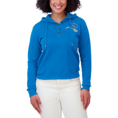 Los Angeles Chargers WEAR by Erin Andrews Women's Waffle Hoodie Pullover Top - Powder Blue on sale