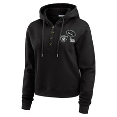 Las Vegas Raiders WEAR by Erin Andrews Women's Waffle Hoodie Pullover Top - Black cheap