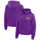 Minnesota Vikings WEAR by Erin Andrews Women's Waffle Hoodie Pullover Top - Purple for sale