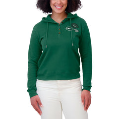 New York Jets WEAR by Erin Andrews Women's Waffle Hoodie Pullover Top - Green outlet