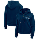 Tennessee Titans WEAR by Erin Andrews Women's Waffle Hoodie Pullover Top - Navy cheap