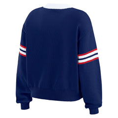 New York Giants WEAR by Erin Andrews Women's Lace-Up Pullover Sweatshirt - Royal sale