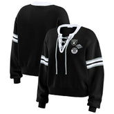 Las Vegas Raiders WEAR by Erin Andrews Women's Lace-Up Pullover Sweatshirt - Black online