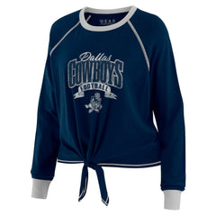 Dallas Cowboys WEAR by Erin Andrews Women's Tie-Front Long Sleeve Top - Navy/ online