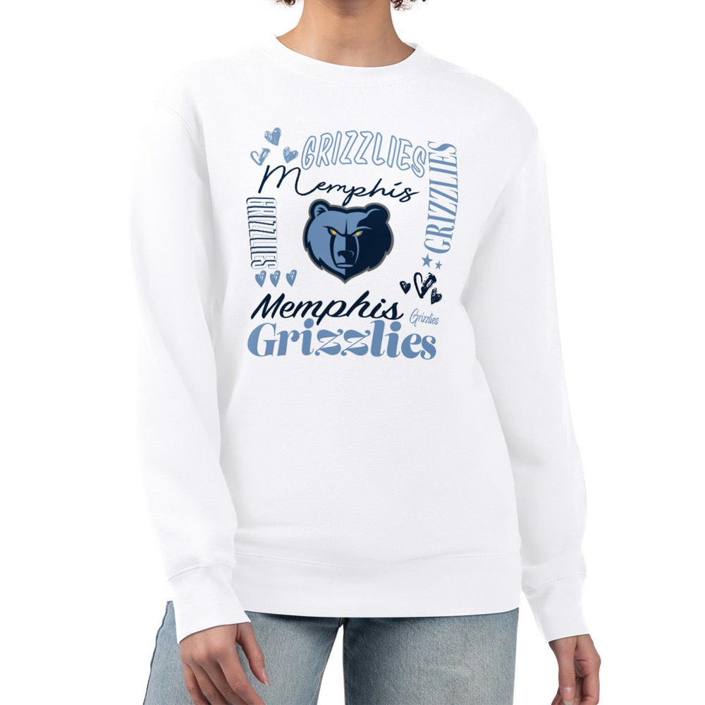 Memphis Grizzlies G-III 4Her by Carl Banks Women's Collage Team Graphic Fleece Pullover Sweatshirt - White for sale