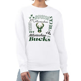 Milwaukee Bucks G-III 4Her by Carl Banks Women's Collage Team Graphic Fleece Pullover Sweatshirt - White discount