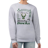 Milwaukee Bucks G-III 4Her by Carl Banks Women's Collage Team Graphic Fleece Pullover Sweatshirt - Heather Gray for sale