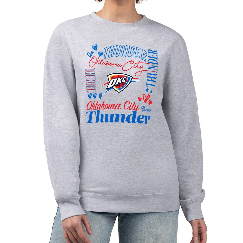 Oklahoma City Thunder G-III 4Her by Carl Banks Women's Collage Team Graphic Fleece Pullover Sweatshirt - Heather Gray online