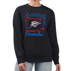 Oklahoma City Thunder G-III 4Her by Carl Banks Women's Collage Team Graphic Fleece Pullover Sweatshirt - Black online