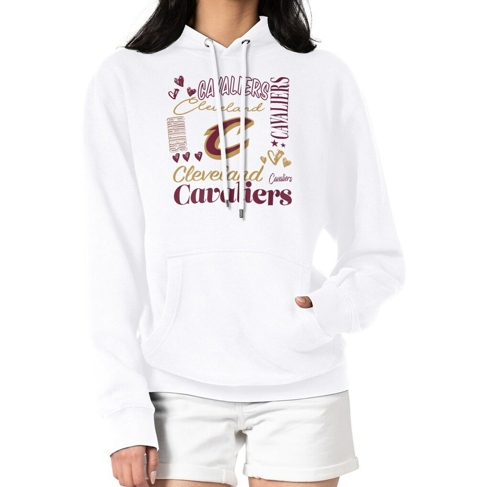 Cleveland Cavaliers G-III 4Her by Carl Banks Women's Team Collage Graphic Fleece Pullover Hoodie sale - White cheap