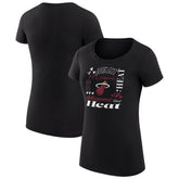 Miami Heat G-III 4Her by Carl Banks Women's Super-Slim Fit Lightweight Team Name Collage Graphic T-Shirt - Black outlet