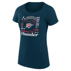 Oklahoma City Thunder G-III 4Her by Carl Banks Women's Super-Slim Fit Lightweight Team Name Collage Graphic T-Shirt - Navy shop