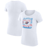 Oklahoma City Thunder G-III 4Her by Carl Banks Women's Super-Slim Fit Lightweight Team Name Collage Graphic T-Shirt - White discount