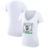 Boston Celtics G-III 4Her by Carl Banks Women's Super-Slim Fit Lightweight Team Name Collage Graphic V-Neck T-Shirt - White sale