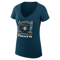 Indiana Pacers G-III 4Her by Carl Banks Women's Super-Slim Fit Lightweight Team Name Collage Graphic V-Neck T-Shirt - Navy shop