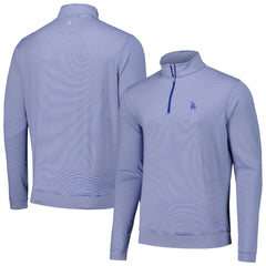Los Angeles Dodgers Peter Millar Perth Sugar Stripe Performance Quarter-Zip Top - Royal