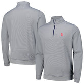 St. Louis Cardinals Peter Millar Perth Sugar Stripe Performance Quarter-Zip Top - Navy