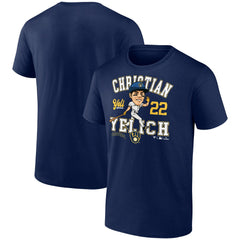 Christian Yelich Milwaukee Brewers Hometown Caricature T-Shirt - Navy