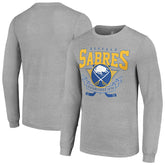 Buffalo Sabres Starter '80s Inspired Team Logo Long Sleeve T-Shirt Heather Gray