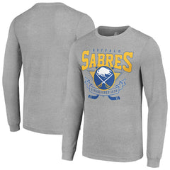 Buffalo Sabres Starter '80s Inspired Team Logo Long Sleeve T-Shirt Heather Gray